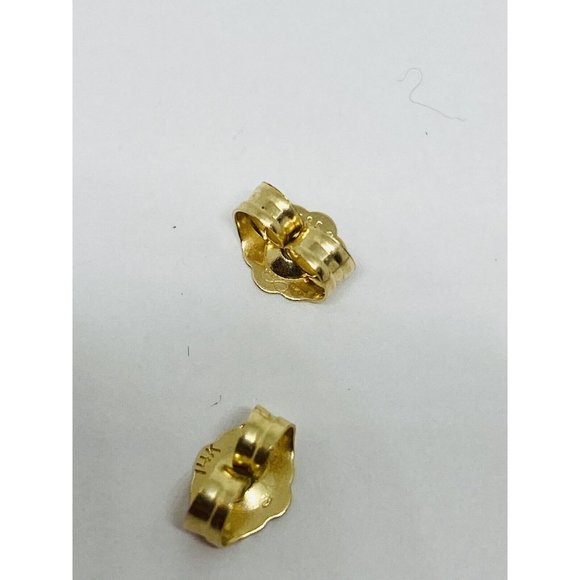 Solid 14k Tri Color 3 strand Omega  Dangle Drop  Earrings Hearts Beads 3” - Picture 6 of 6